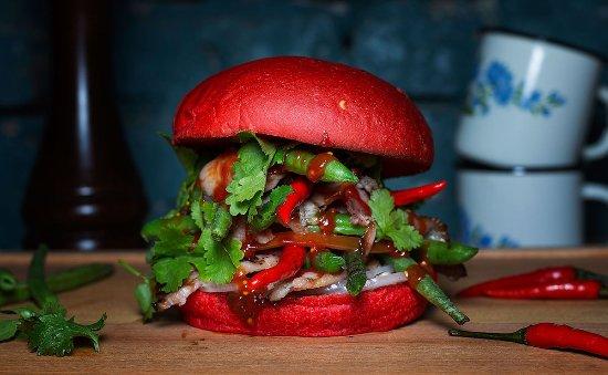 Red spicy burger