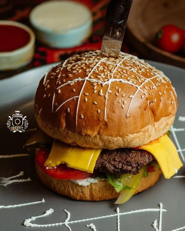 Ət burger+fri