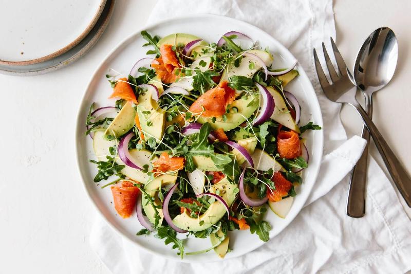 Italian salad Avocado with smoked salmon