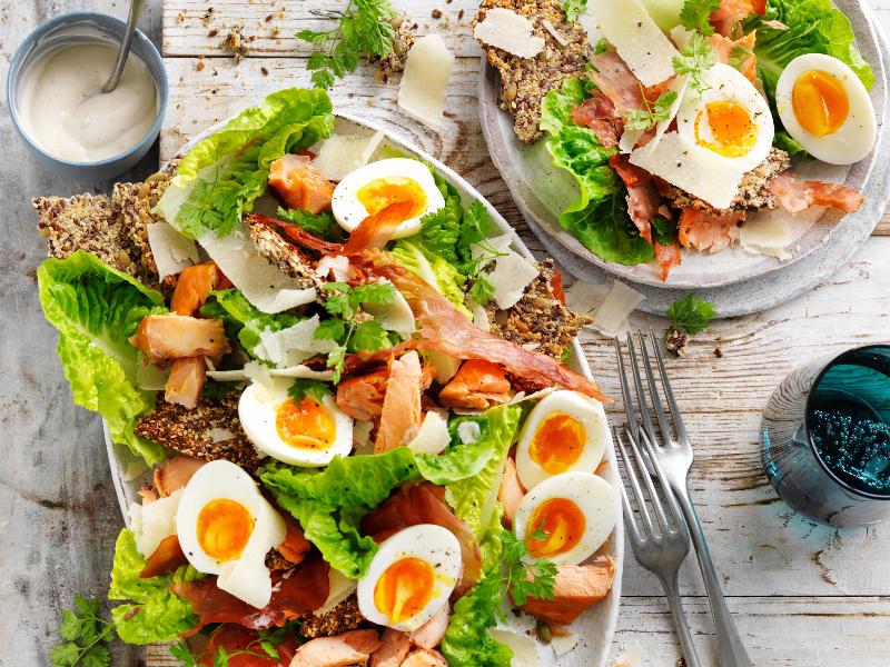 Caesar salad Smoked salmon 