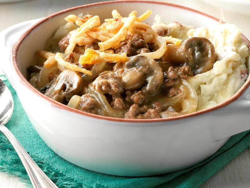 Mushrooms With Potato & Meat