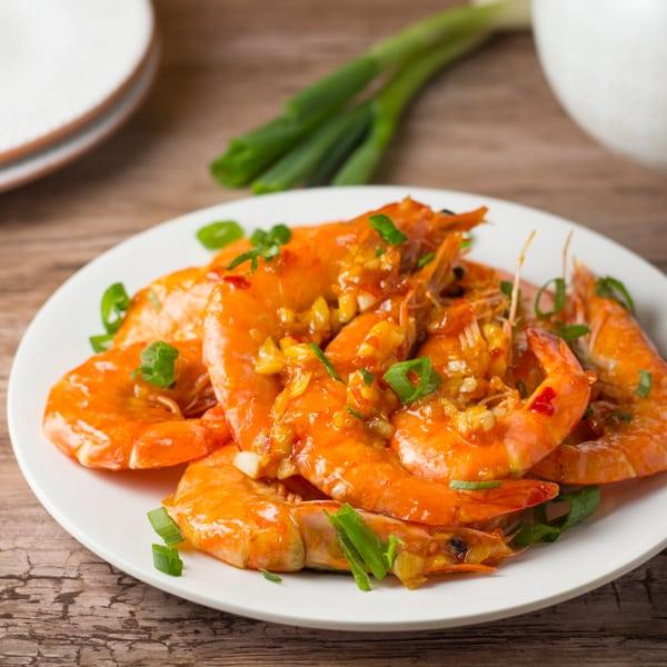 Okean krevetkası sweet chili sousla 