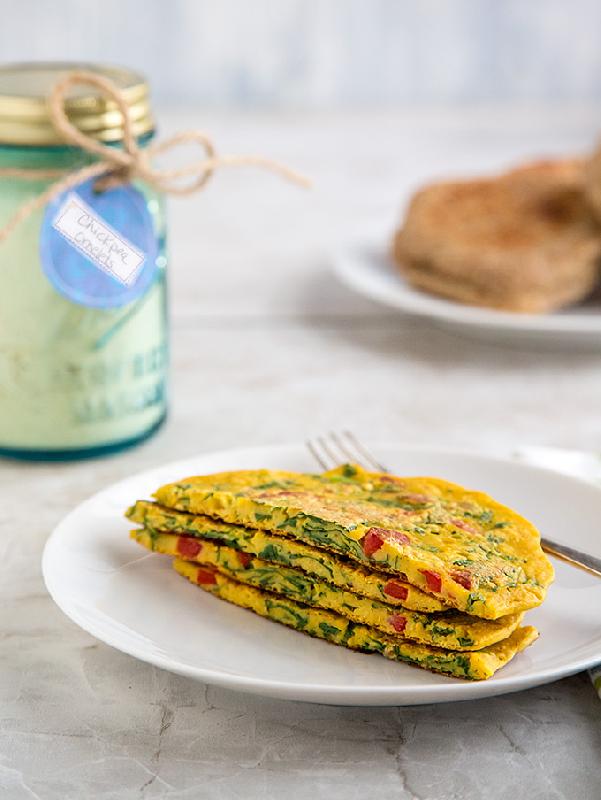 Mix omelet  with 3 eggs
