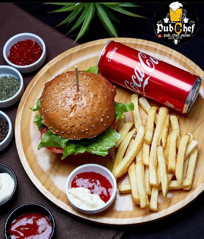 Chicken burger+fri