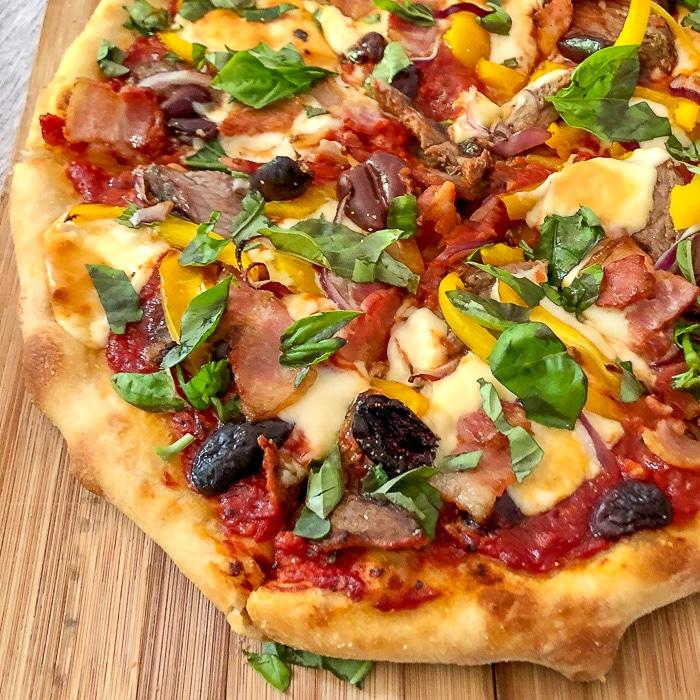 BBQ steak pizza