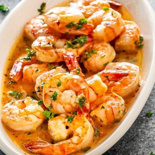 Shrimp in butter sauce