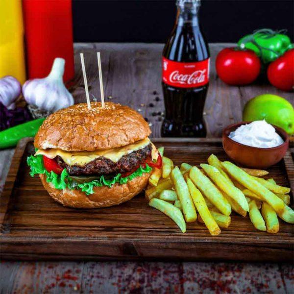 Ət cheeseburger menyu