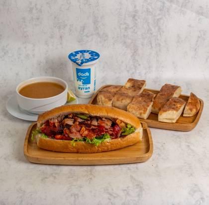 Yanar lanç (ət) Dönər+mərci+ayran