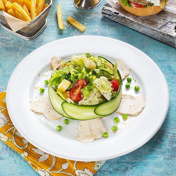 Toyuq salatı ev sayağı kartof İlə