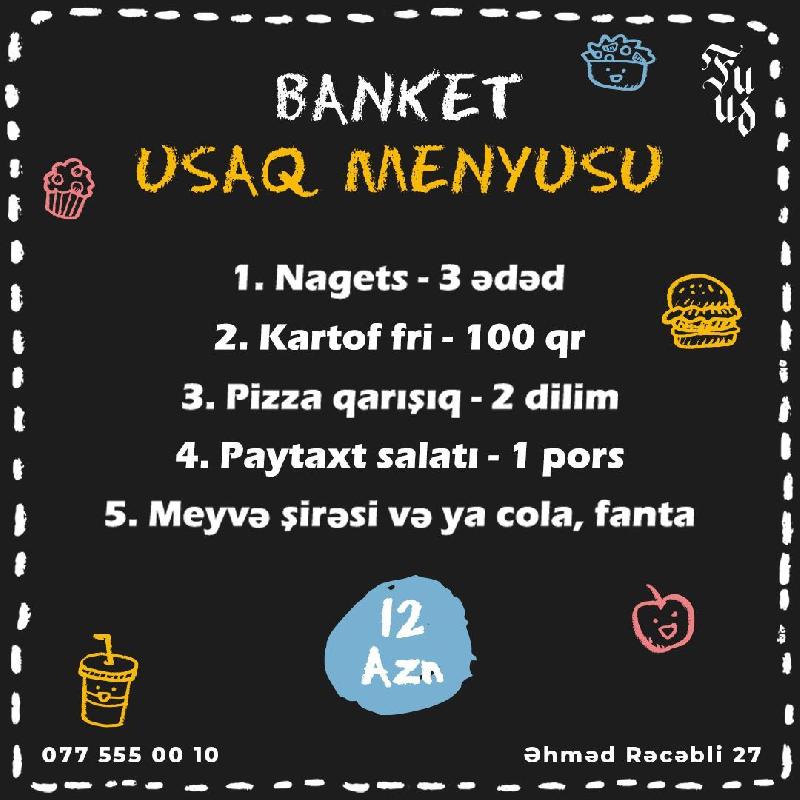 Banket uşaq menyusu