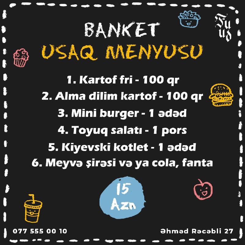 Banket uşaq menyusu