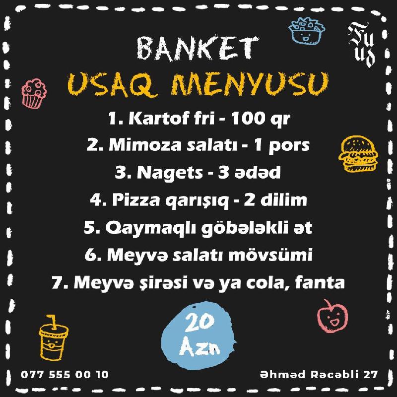 Banket uşaq menyusu 