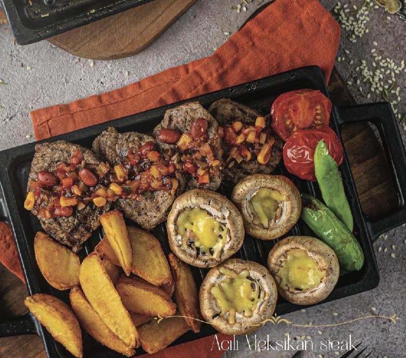 Acılı Meksikan steak