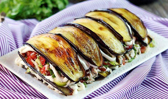 Warm eggplant salad