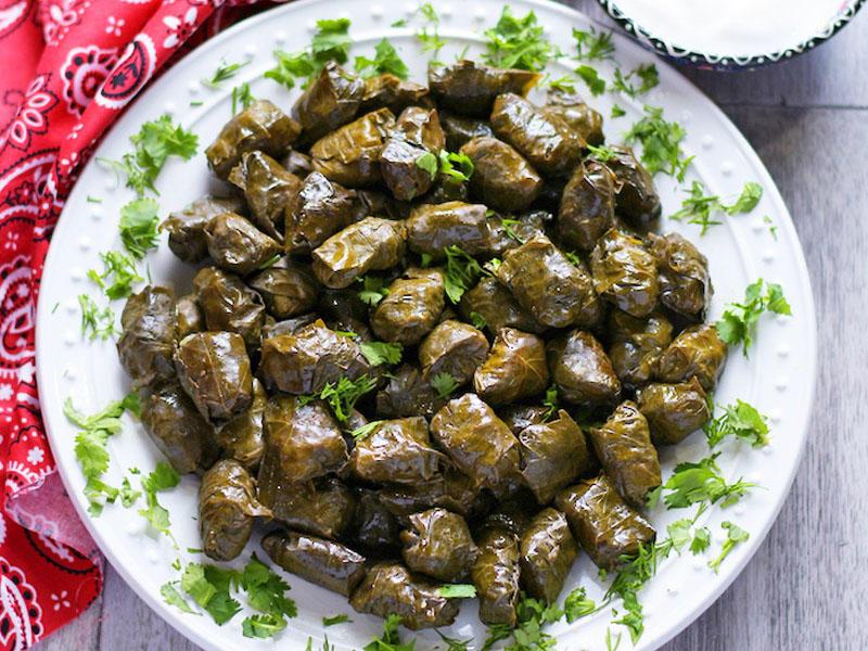 Leaf dolma and yogurt 