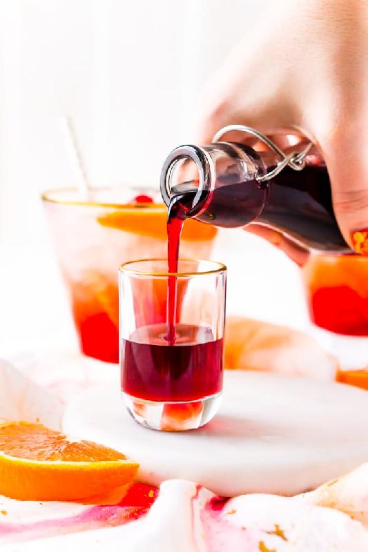 Mix fruit grenadine syrup 