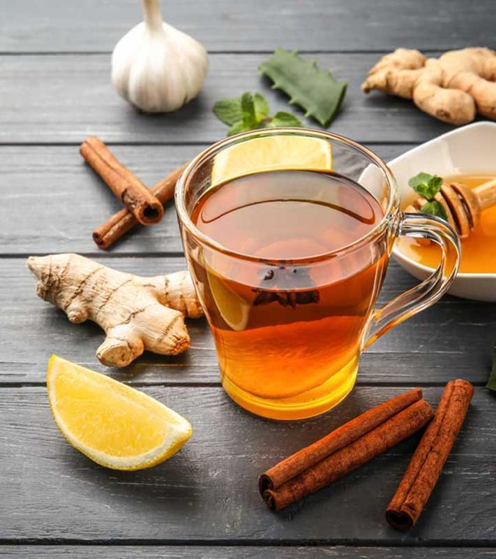 Zəncəfilli çay nanə, portağal,limon və balla