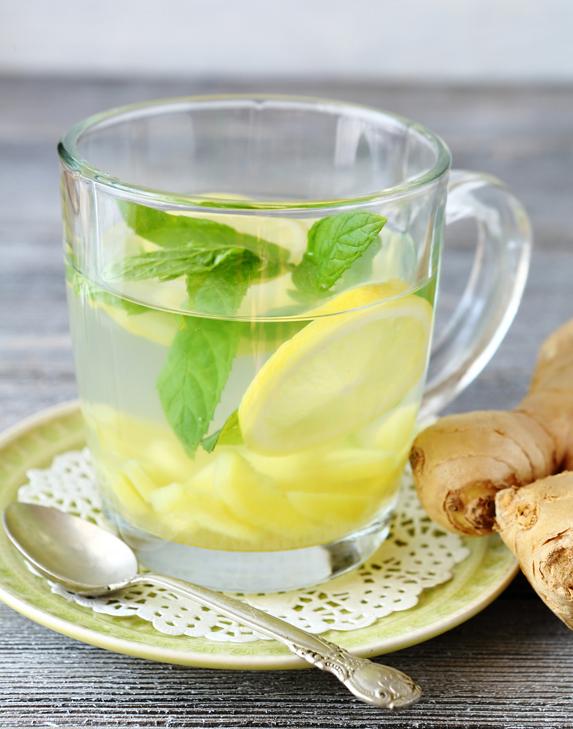 Ginger tea with mint