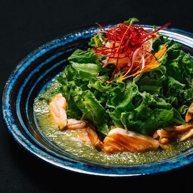 Salmon sashimi salad