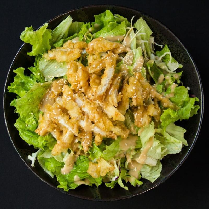 Tempura chicken salad