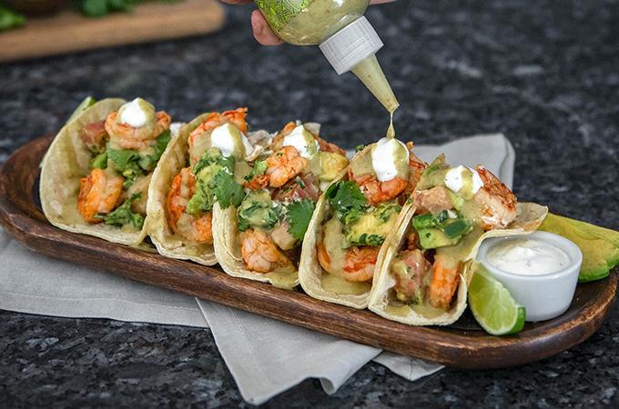 Shrimp Cajun Tacos with Serrano with Aioli- 2X Taco