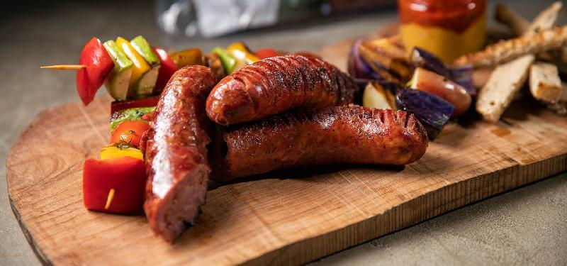 Beef and chicken sausage plate