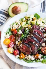 Stake And blue salad