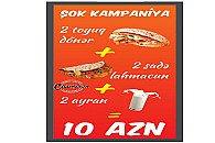 2 Toyuq dönər +2 Sadə lahmacun+ 2 Ayran