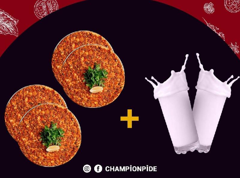 4 sadə lahmacun + 2 ayran