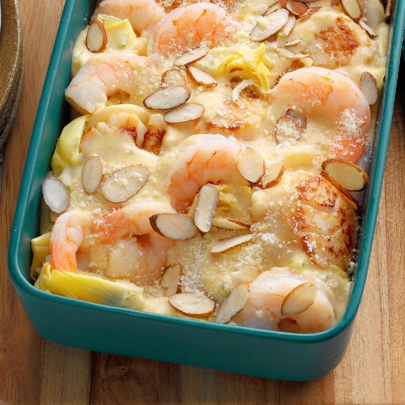 Dəniz məhsulları casserole