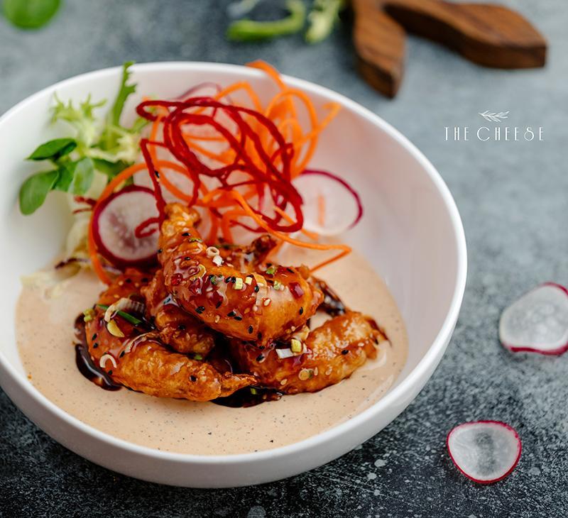 PRAWN POPCORN WITH KIMCHI SAUCE