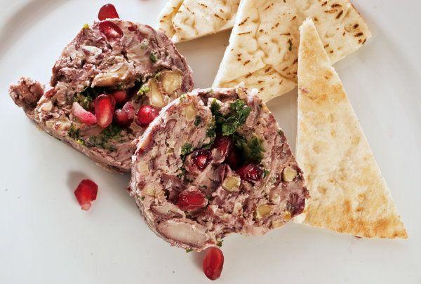 RED BEAN DIP WITH POMEGRANATE AND WALNUTS