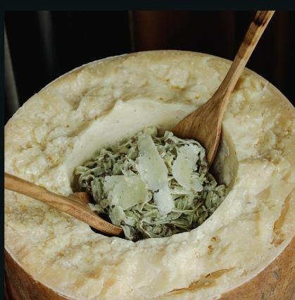 PASTA IN PARMESAN WHEEL WITH TRUFFLE SAUCE