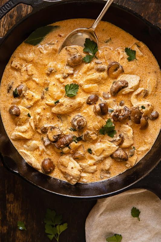 (Russia) chicken stroganoff 