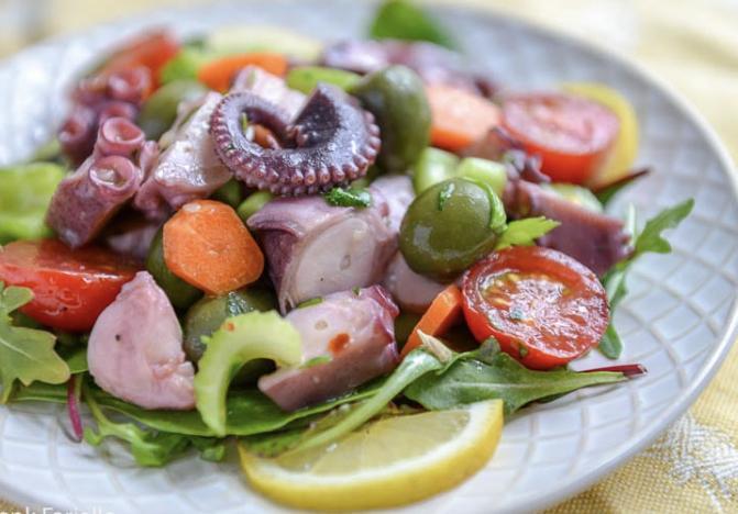 Traditional octopus salad