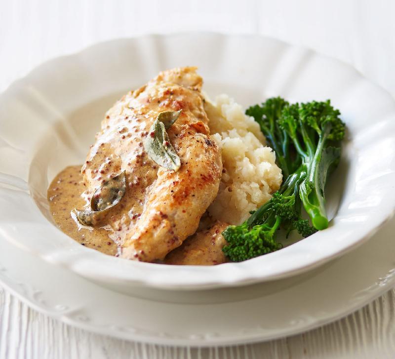 Farmed chicken,celeriac,kale
