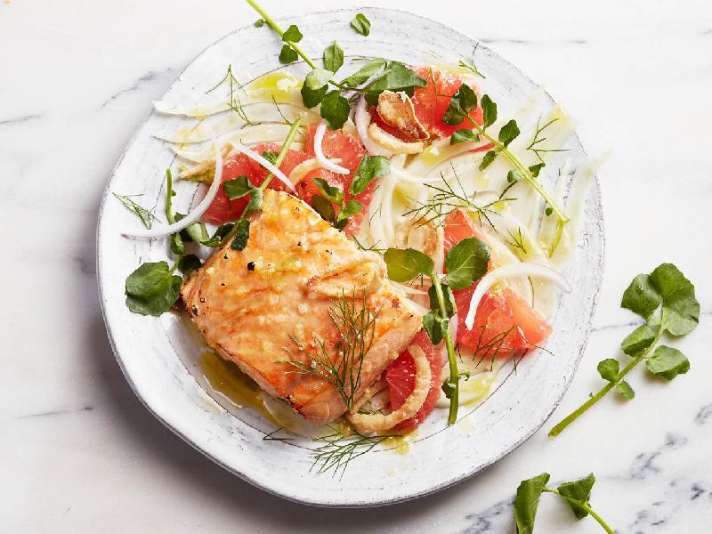 Salmon trout,fennel,grapefruit