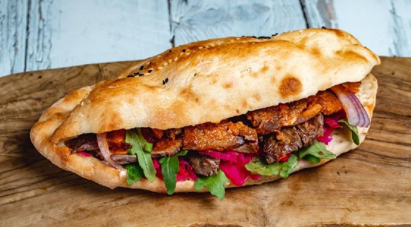 Meat In bread With marinated cabbage