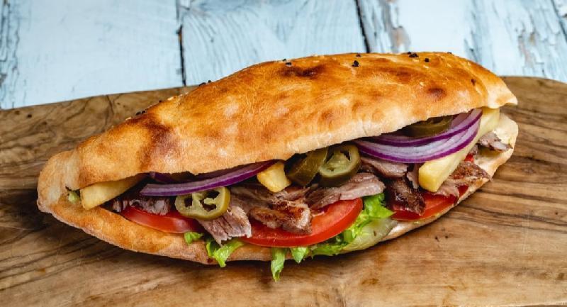 Meat doner Bread with jalapeno