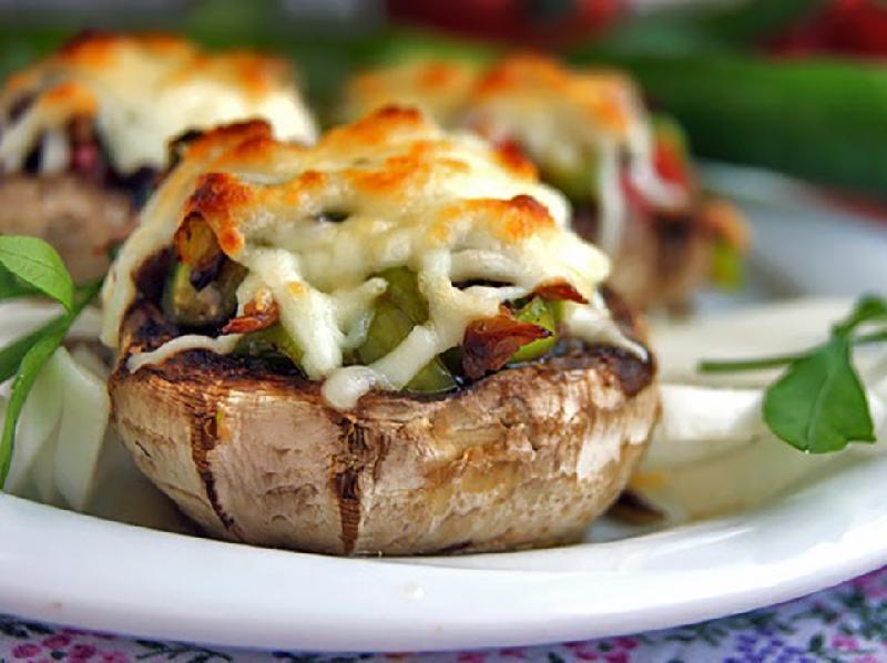 Грибные шапочки,фаршированные с мясо