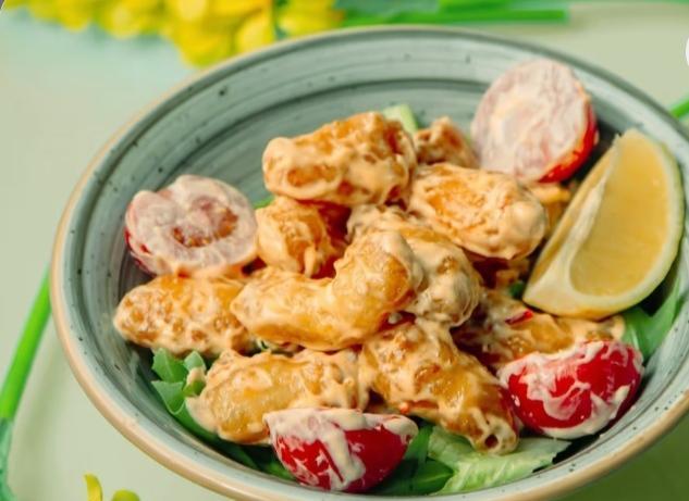 Krevet ilə popkorn salatı