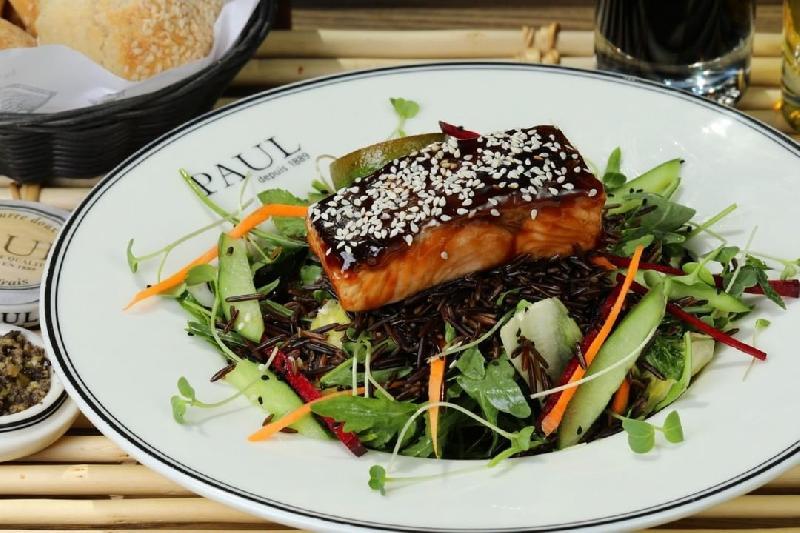 Grilled salmon hoisin salad