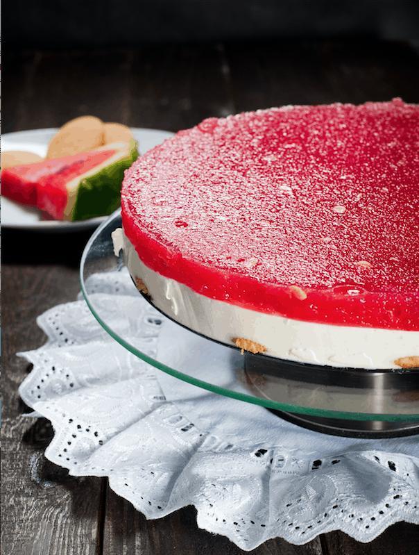 Antep fıstıqlı və qarpızlı cheesecake