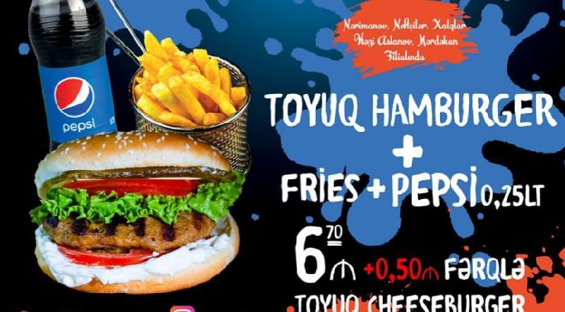 Toyuq Hamburger+Fri+Pepsi 0,25 ml