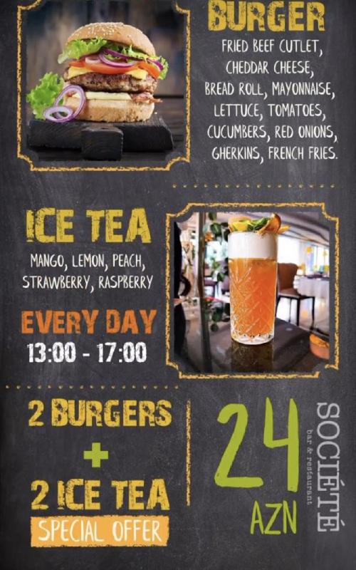 2 Burgers + 2 İce Tea 