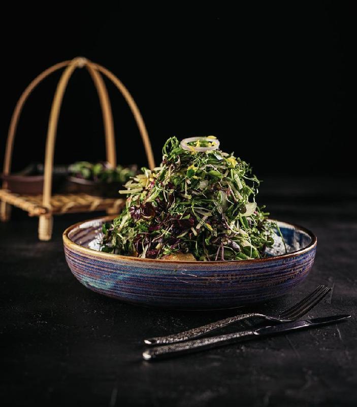 Crispy Duck Salad with Pine nuts & Cress