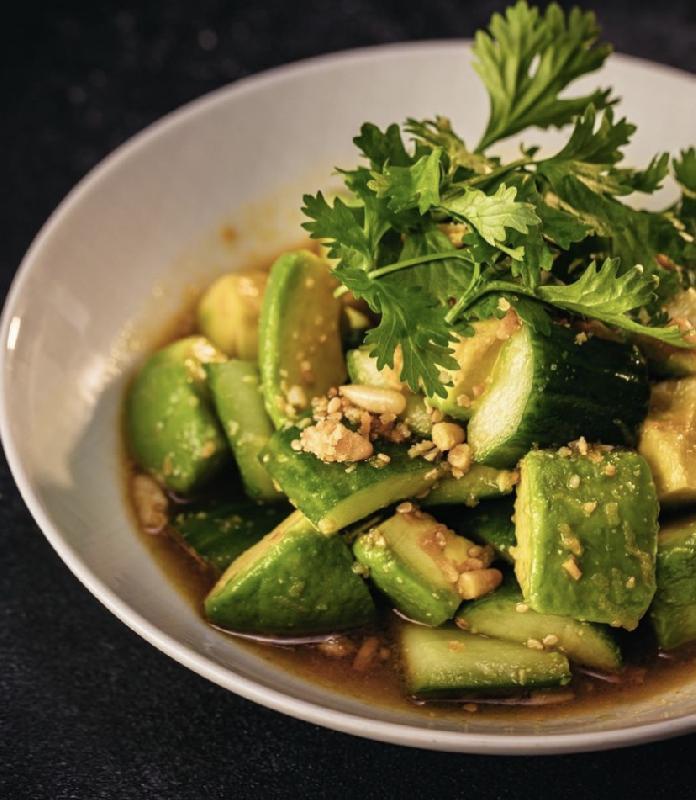 Salted Cucumber with Avocado & Coriander