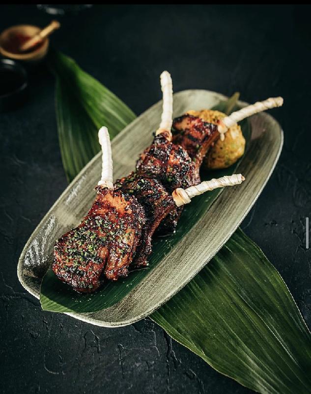 Grilled Lamb Ribs in Barbecue Sauce