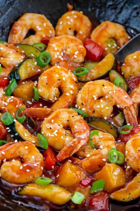 Wok Sweet & Sour Prawns with Peppers