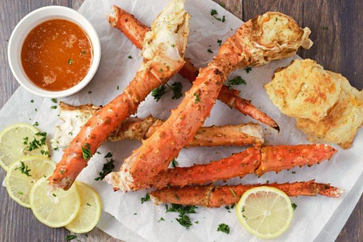 Baked King Crab Leg with Wasabi Cream Sauce